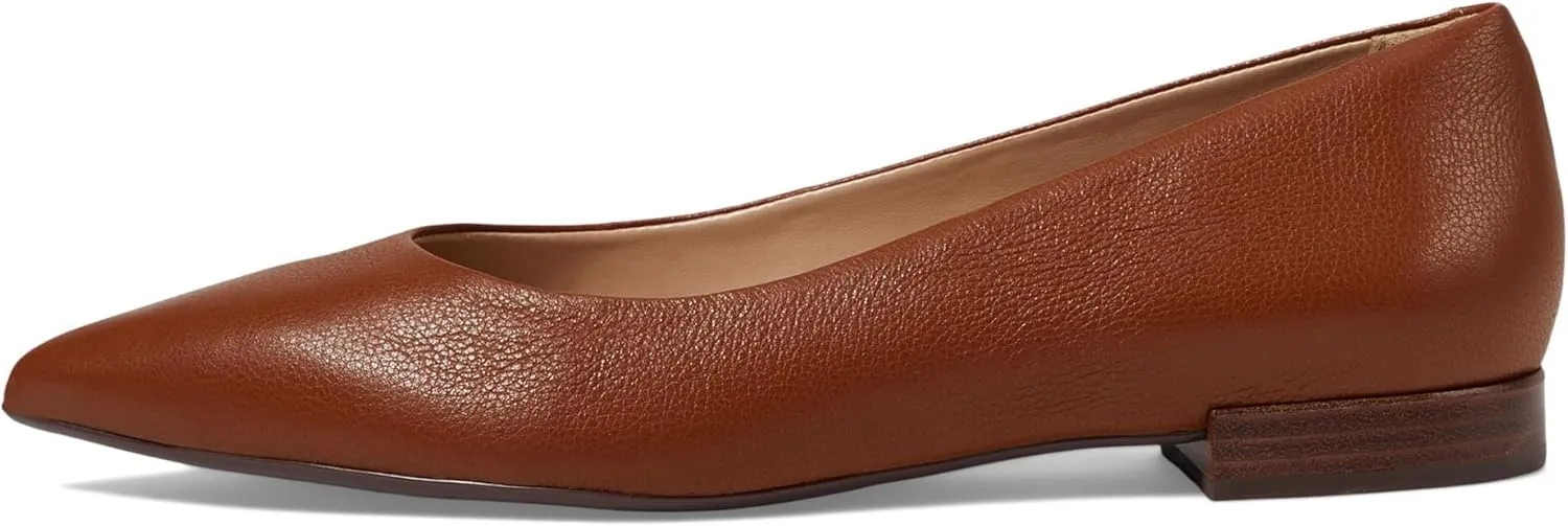 Womens Genuine Leather Comfort Slip on Pointed Toe Dress Flat