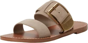 Women's HALLYN Flat Sandal, Taupe Suede 240, 6.5
