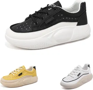 Womens Mesh Platform Lace Up Sneakers Fashion Comfortable Increase Height Soft Bottom Walking Tennis Shoes for Most Occasion Casual Shoes