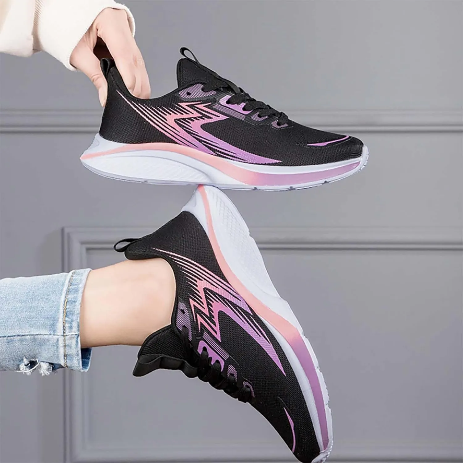 Womens Non Slip Slip On Shoes Casual Walking Sneakers Lightweight Canvas Comfortable Flat Fashion Loafers