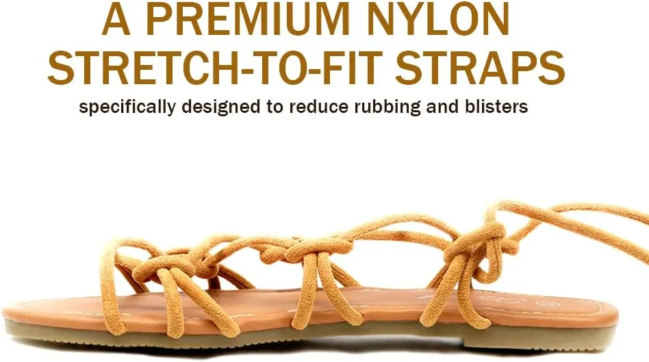 Women's Open Toe Lace Up Gladiator Flat Sandals，Slip on Roman Sandals