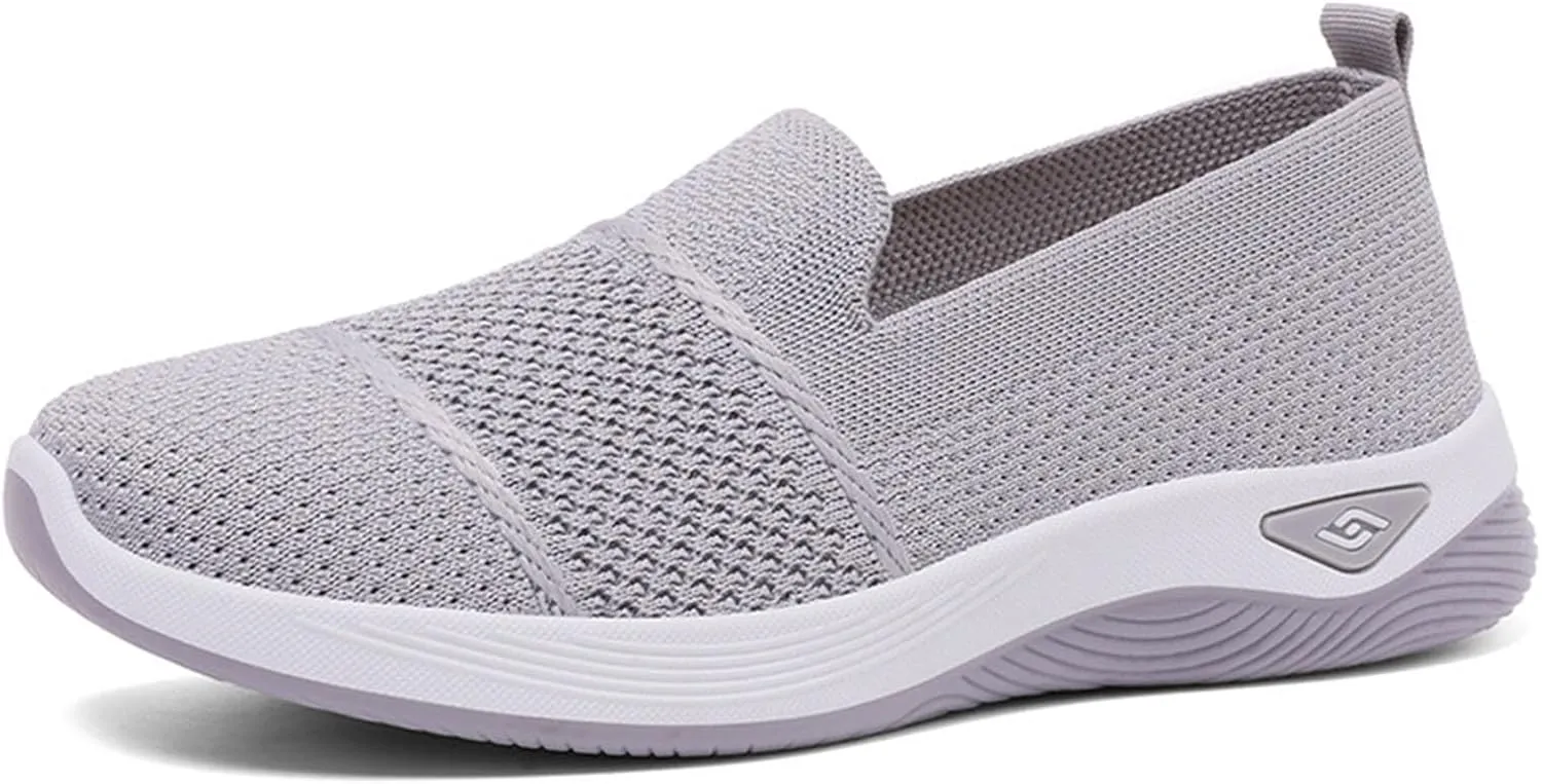 Women's Orthopedic Breathable Shoes Woven Wide Arch Support Slip-On Orthowalk Sneakers Casual Walking Anti-Skid Sports Shoes