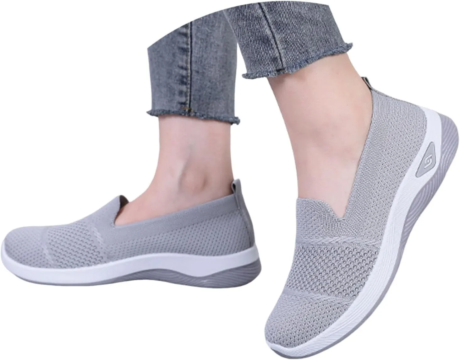 Women's Orthopedic Breathable Shoes Woven Wide Arch Support Slip-On Orthowalk Sneakers Casual Walking Anti-Skid Sports Shoes