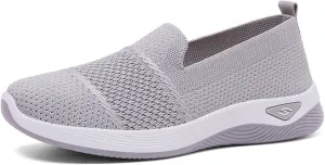 Women's Orthopedic Breathable Shoes Woven Wide Arch Support Slip-On Orthowalk Sneakers Casual Walking Anti-Skid Sports Shoes