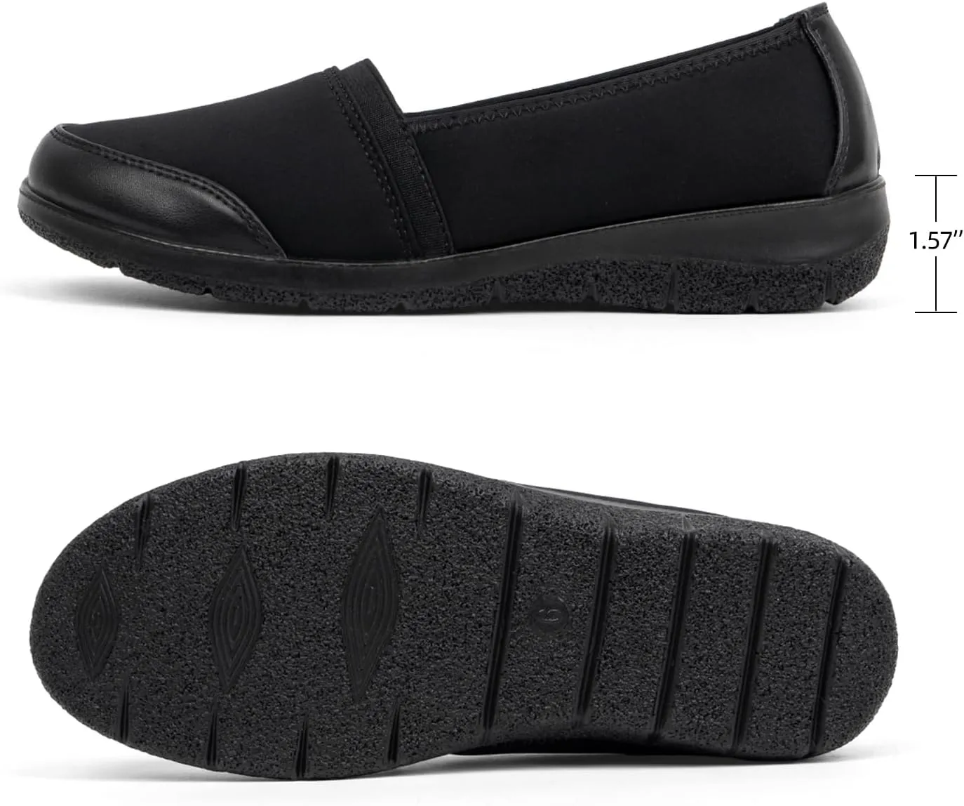 Women's Orthopedic Loafers Stretchy Slip-on Comfort Walking Work Flat Shoes for Bunions