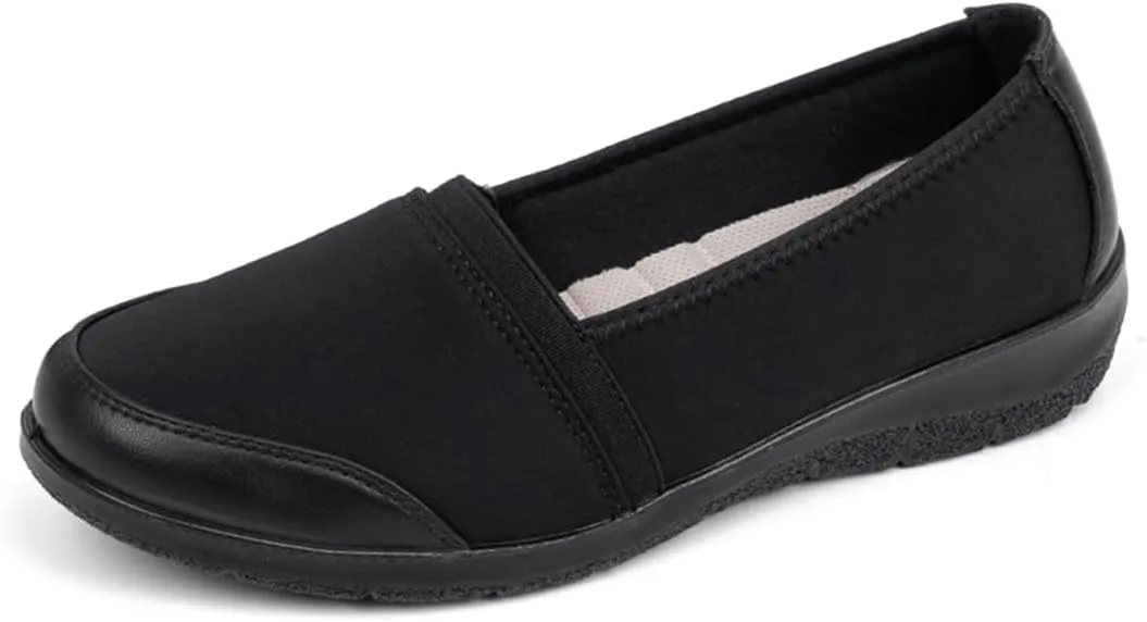 Women's Orthopedic Loafers Stretchy Slip-on Comfort Walking Work Flat Shoes for Bunions