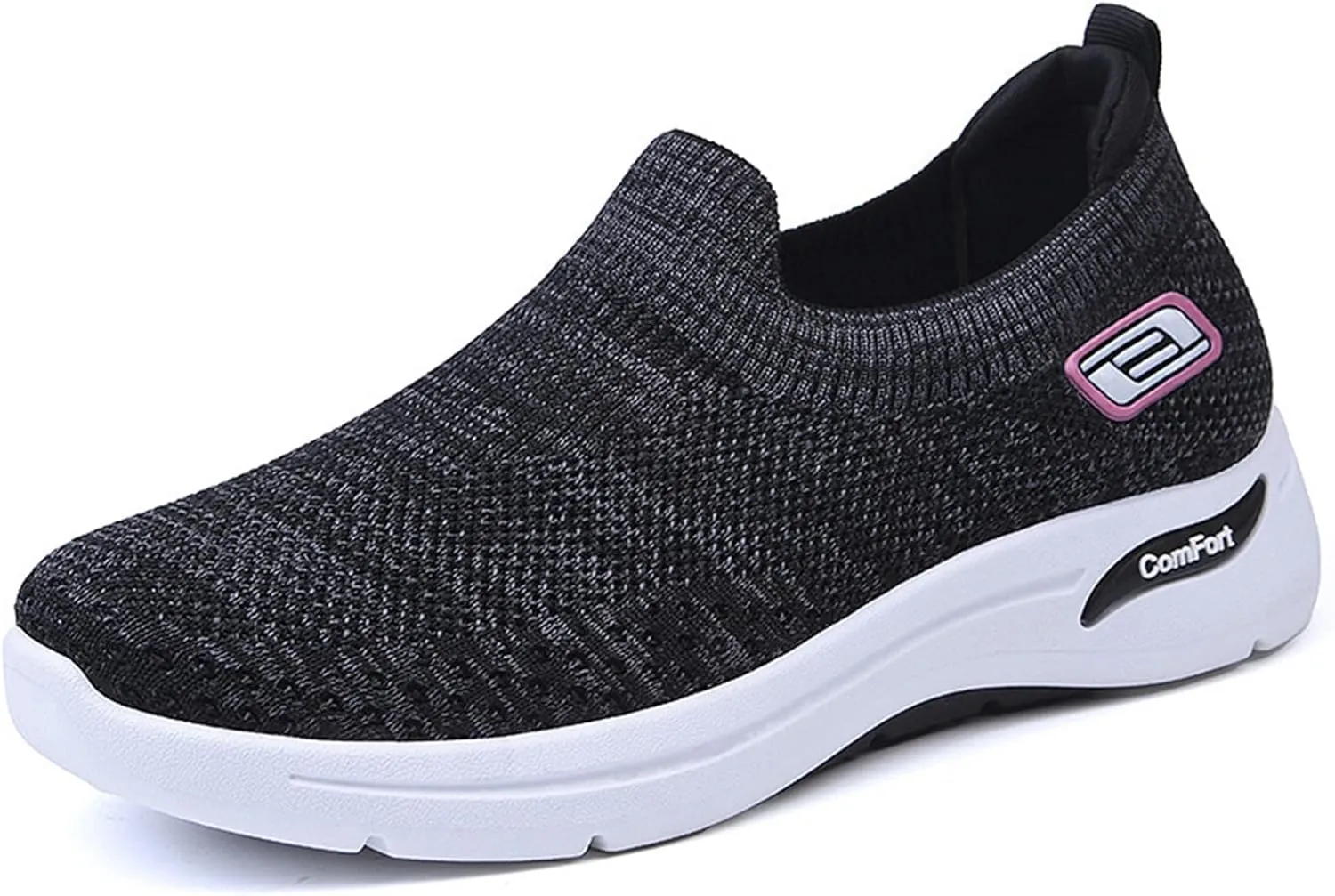 Women's Orthopedic Shoes Lightweight Breathable Knitted Sneakers Casual Comfortable Low Top Work Walking Shoes Fashion Soft Sole Slip On Sneaker with Arch Support