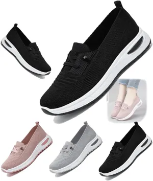 Women's Orthopedic Slip-On Walking Shoes Breathable Mesh, Arch Support, Non-Slip, Lightweight Wide Width Sneakers with Soft Sole & Memory Foam