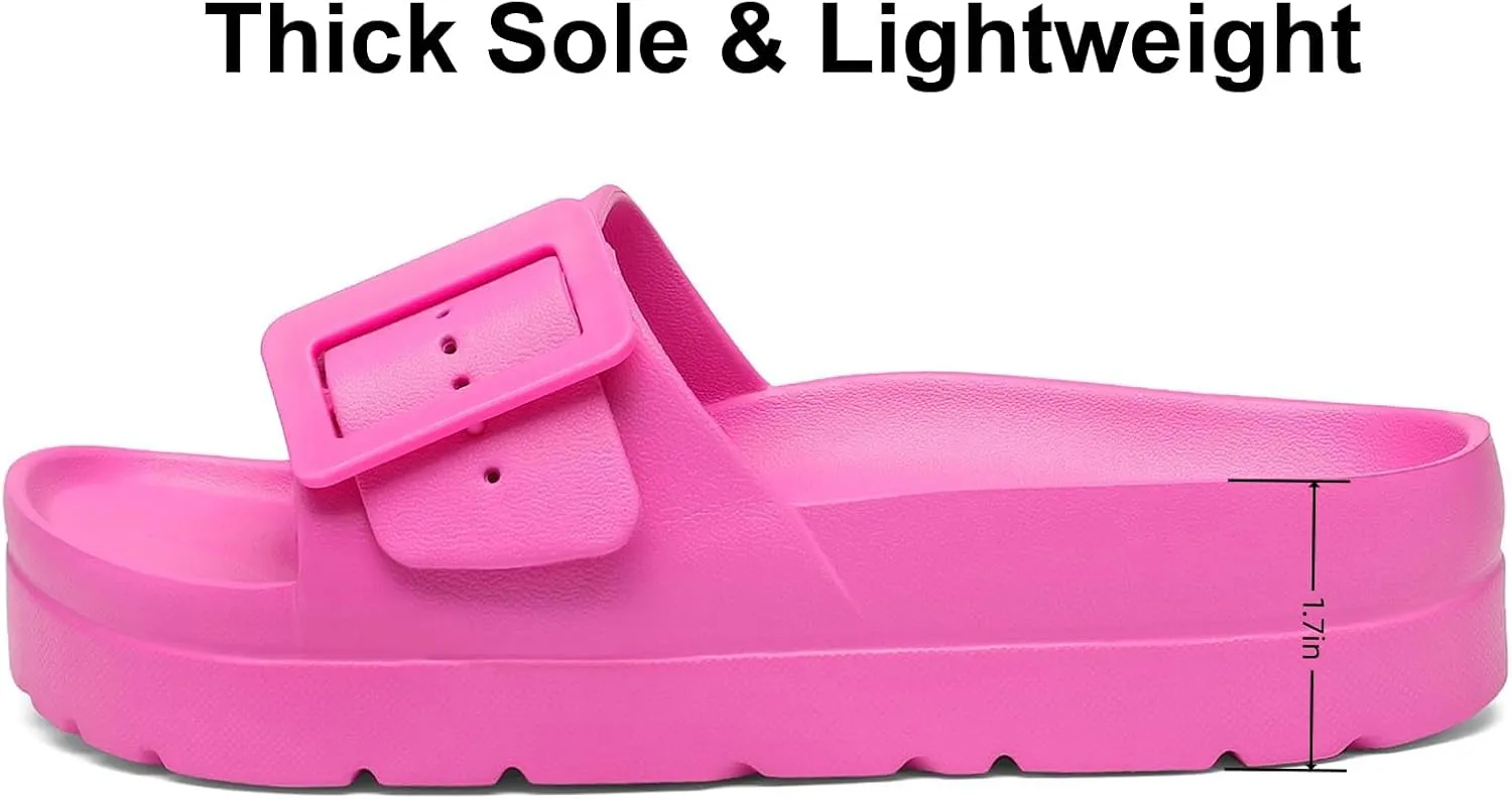 Women's Platform & Wedge Sandals with Arch Support for Woman Slides Comfort Lightweight Outdoor Slippers Ultra Cushion