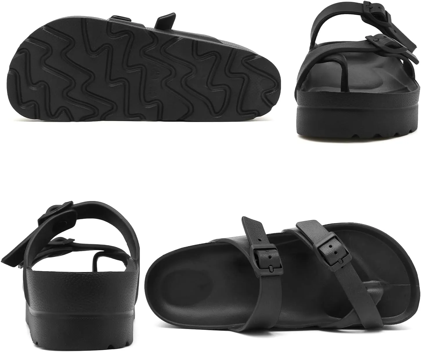 Womens Platform Sandals with Arch Support, Adjustable Buckle Beach Sandal Woman Comfort Lightweight Ultra Cushion EVA Slides