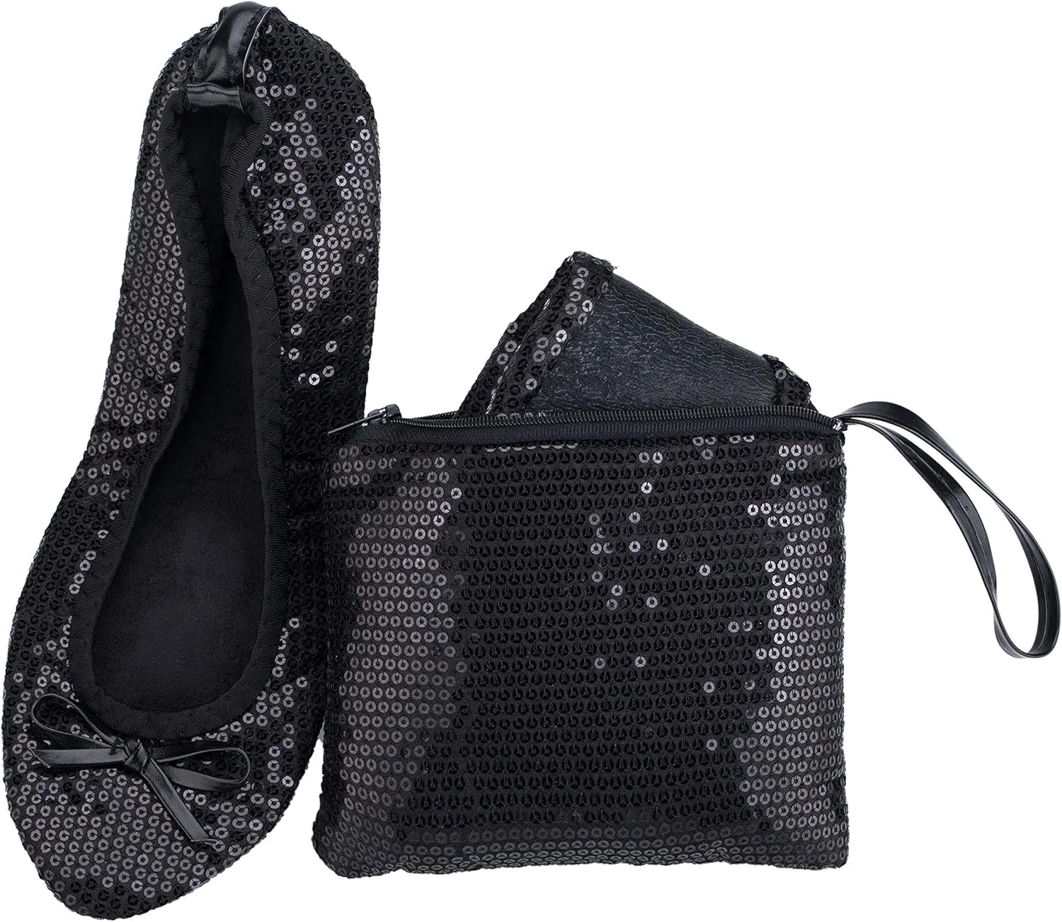 Women's Portable Foldable Ballet Flats Shoes Roll Up Slippers for Travel