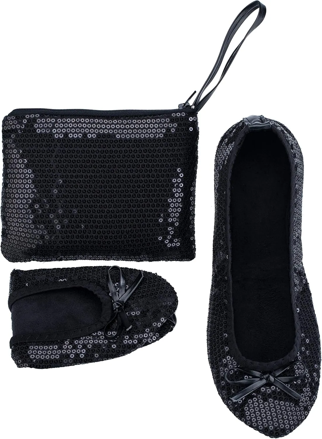 Women's Portable Foldable Ballet Flats Shoes Roll Up Slippers for Travel