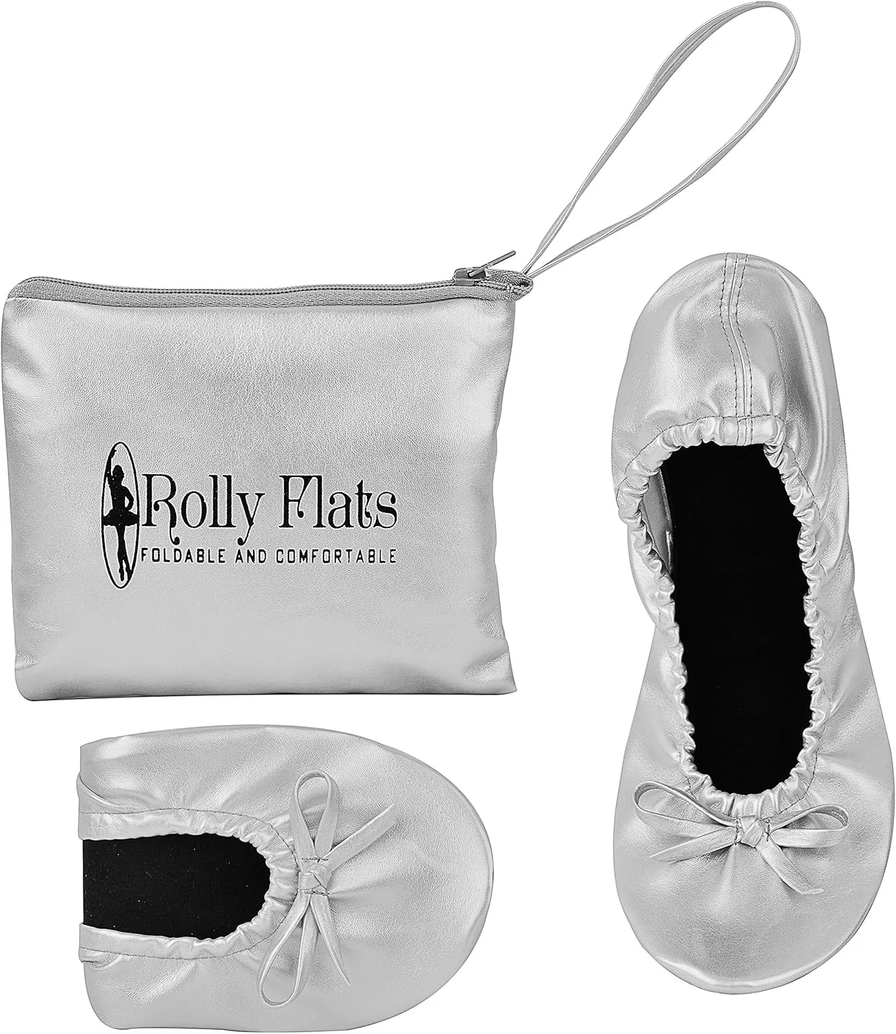 Women's Portable Foldable Ballet Flats Shoes Roll Up Slippers for Travel