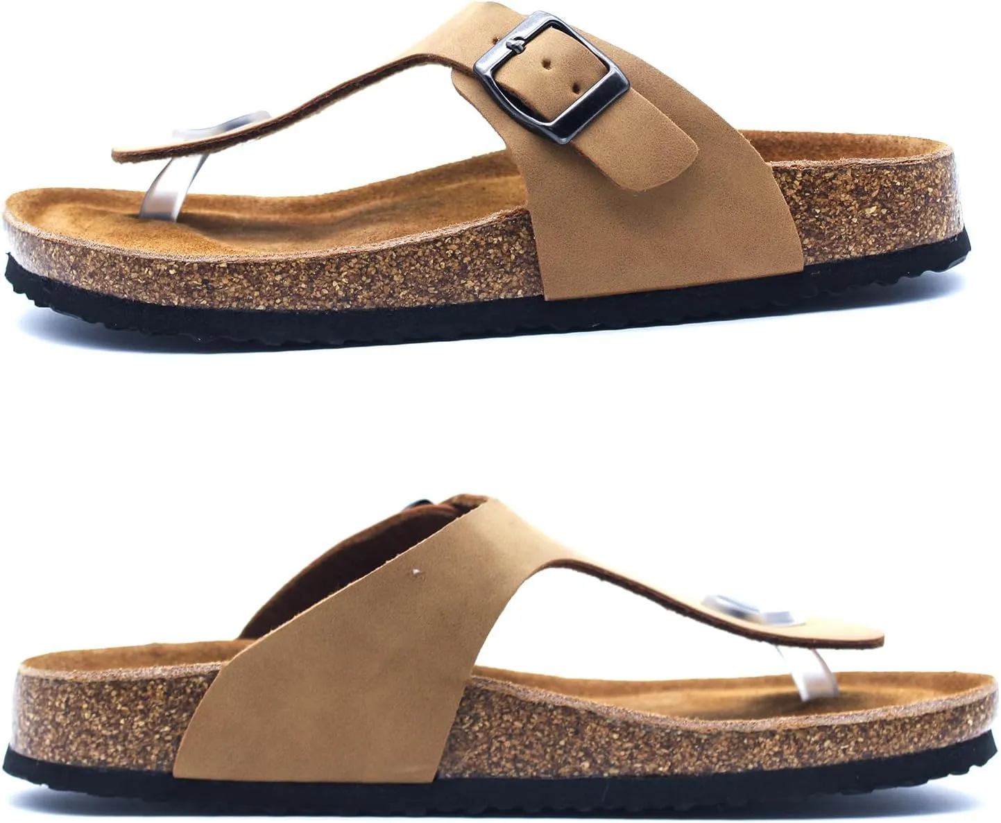Womens Sandals Comfortable Cork Footbed Slides with Memory Foam Beach Essential Summer Sandals For Women 2025
