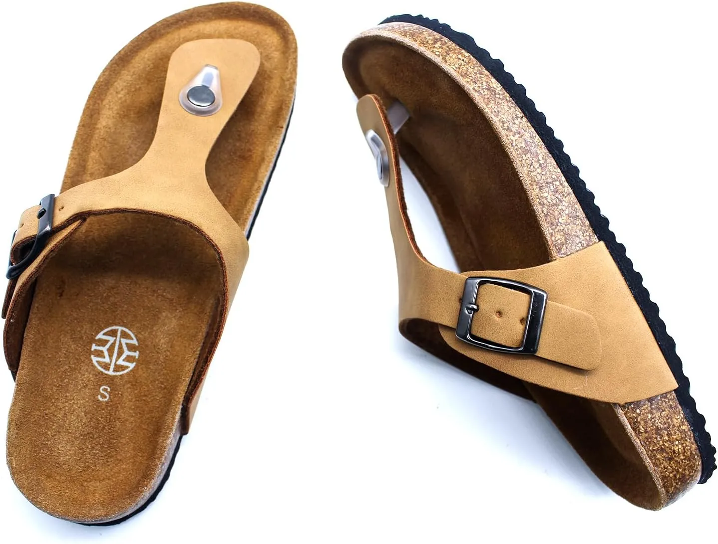Womens Sandals Comfortable Cork Footbed Slides with Memory Foam Beach Essential Summer Sandals For Women 2025