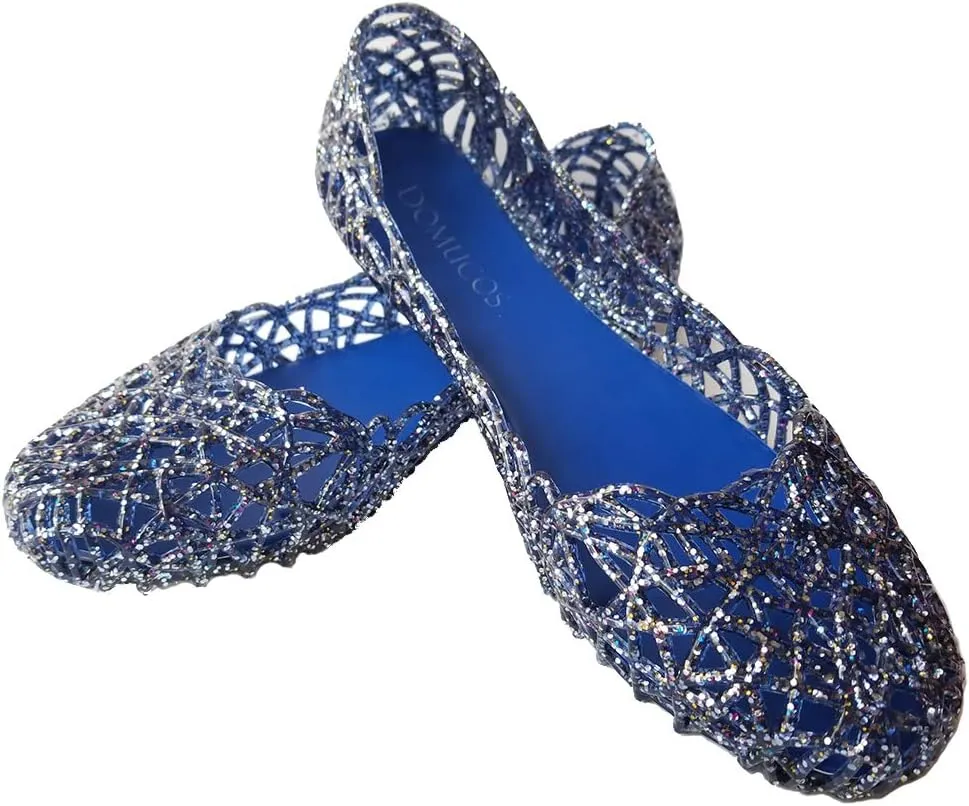 Womens Sandals Flat Jelly Shoes Slip On Hollow Out Loafers…