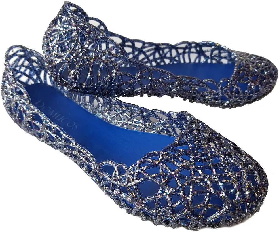 Womens Sandals Flat Jelly Shoes Slip On Hollow Out Loafers…