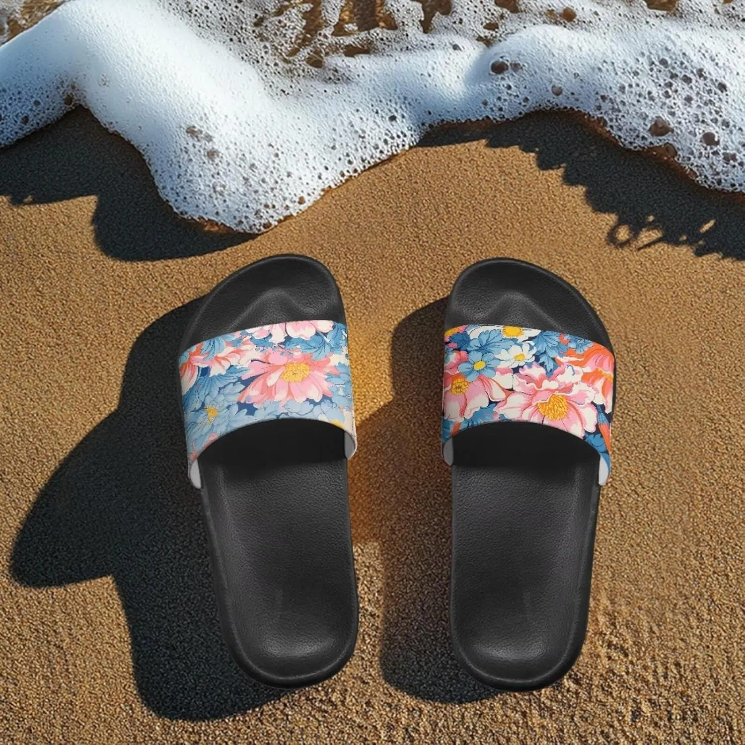 Women's Slide Sandals Casual Beach Pool Sandals Anti Slip Indoor & Outdoor Slide Slippers