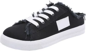 Women's Slip on Canvas Shoes Low Top Casual Walking Shoes Fashion Comfortable Non Slip Sneakers Summer Dressy Flat Shoe Lightweight Outdoor Sneaker