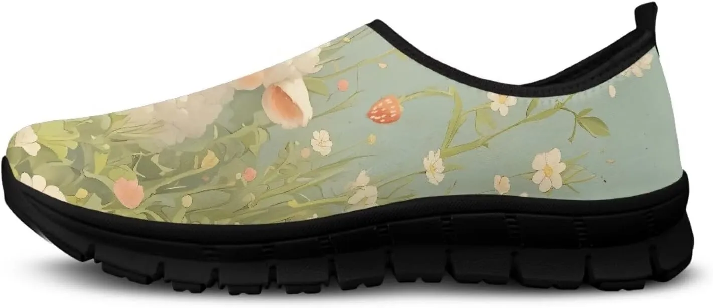 Womens Slip On Loafers Soft Non Slip Walking Shoe Low Top Ultralight Comfort Casual Sneakers with Arth Support Black Sole Size 5.5-11.5