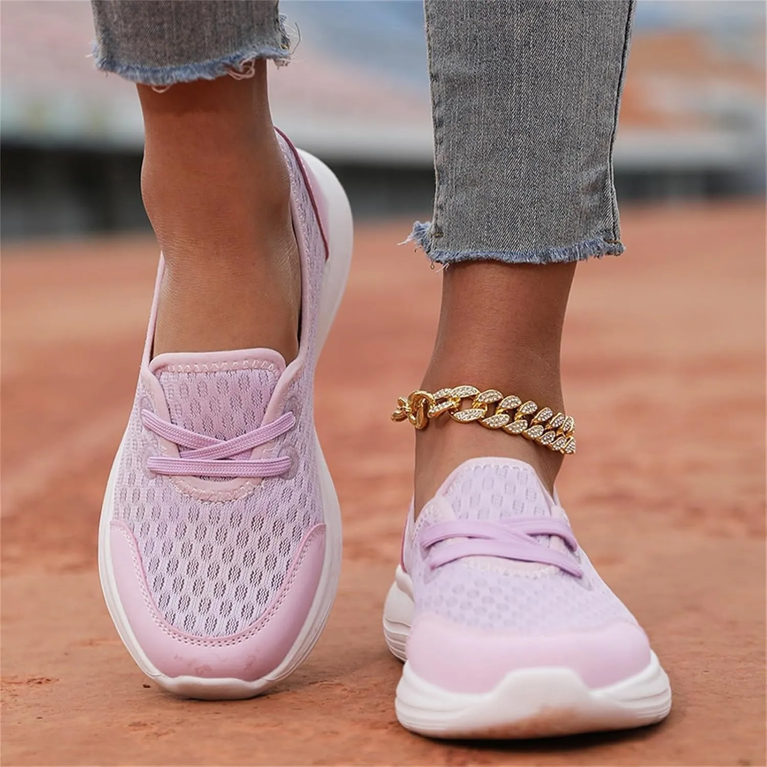 Women's Soft Sole Mesh Comfort Orthopedic Shoes, Flat Arch Support Walking Shoes