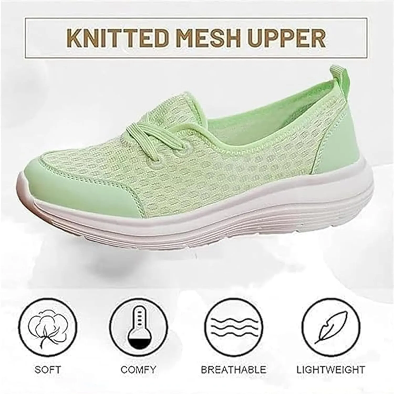 Women's Soft Sole Mesh Comfort Orthopedic Shoes, Flat Arch Support Walking Shoes