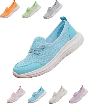 Women's Soft Sole Mesh Comfort Orthopedic Shoes,Non-Slip Low Top Casual Shoe Breathable Slip-On Flat Walking Shoes
