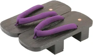 Wooden &Men Summer Clogs Women Kamado Cosplay Shoes Floral Geta Slippers Japanese Sandal Clog