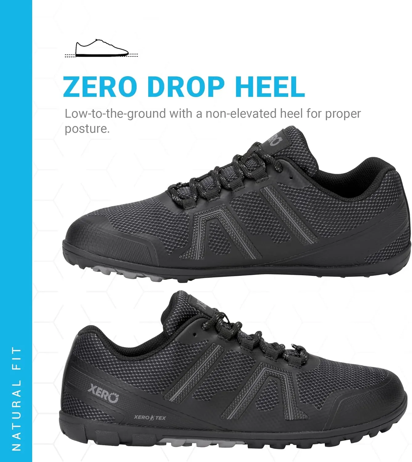 Xero Shoes Men's Mesa Trail Waterproof Barefoot Trail Run Shoe