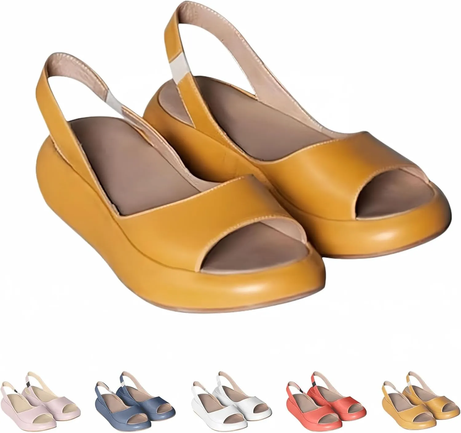 Yifare Sandals, Women's Comfy Flat Orthotic Sandals, Summer Platform Slip On Casual Sandal