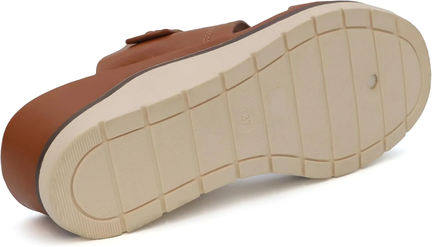 YOKI NOMI-12 Women's Comfort Double Strap Slip On Wedge Sandal, Open Toe Cushioned Footbed Sandal, Wedge Sandals for Women