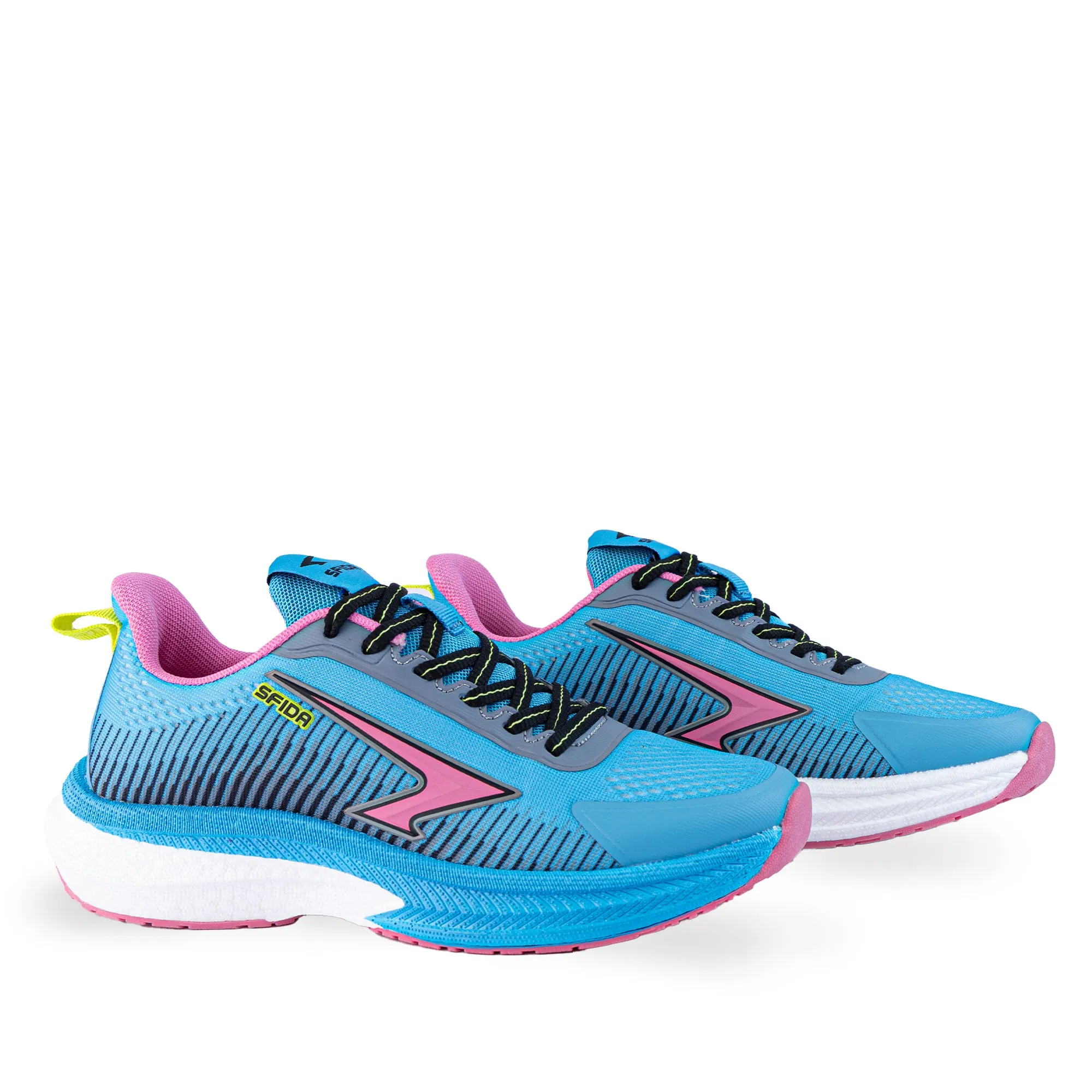Zephyr Girl's Performance Runners Lace Up - Blue/Pink