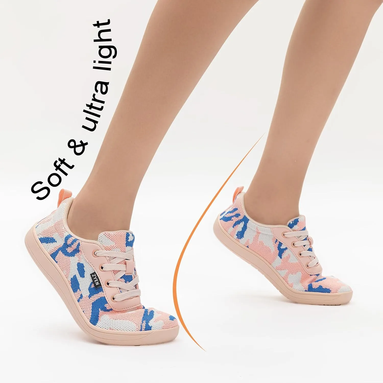 ZYEN Wide Toe Box Barefoot Shoes for Women | Wide Width Breathable Camouflage Shoes | Zero Drop Sole Fashion Non Slip Gym Sneaker Lightweight Minimalist Walking Sneaker